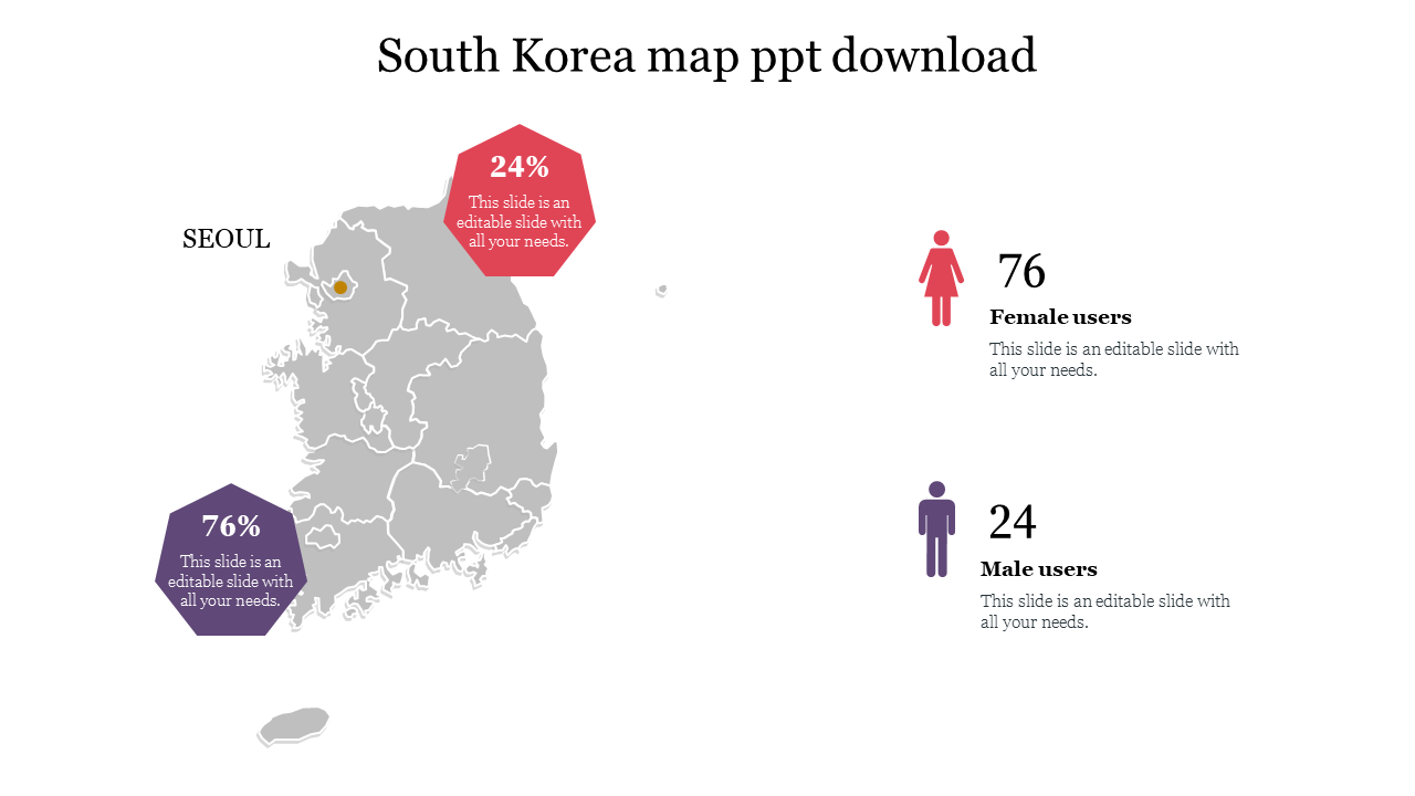Creative South Korea Map PPT Download 